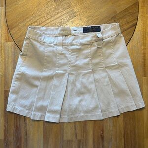 Juicy Couture Beige Khaki Pleated Mini Skirt